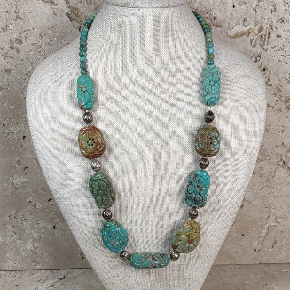 Studio Barse Carved Turquoise Necklace